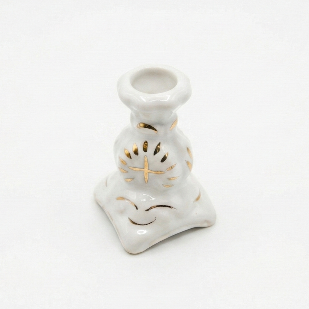 White Ceramic Pawn Candle Holder