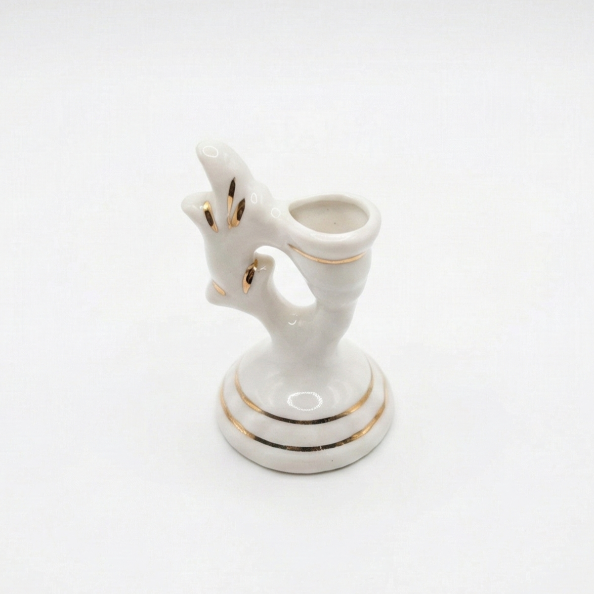 White Ceramic Queen Candle Holder