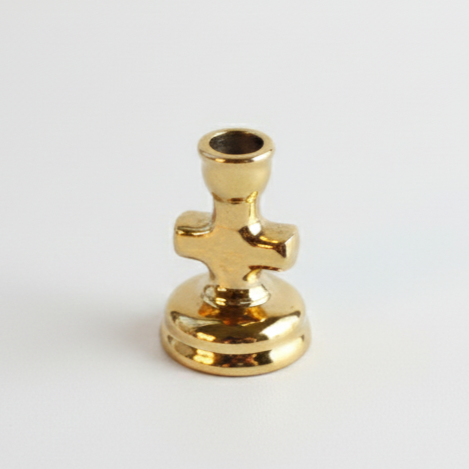 Gold Ceramic Candle Holder with Cross Shaft