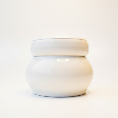 White Ceramic Prosphora Vessel with Relief Ornament