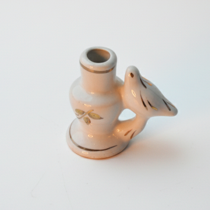White Ceramic Candle Holder with Dove
