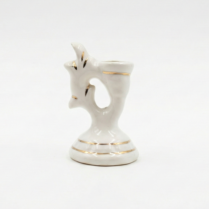 White Ceramic Queen Candle Holder