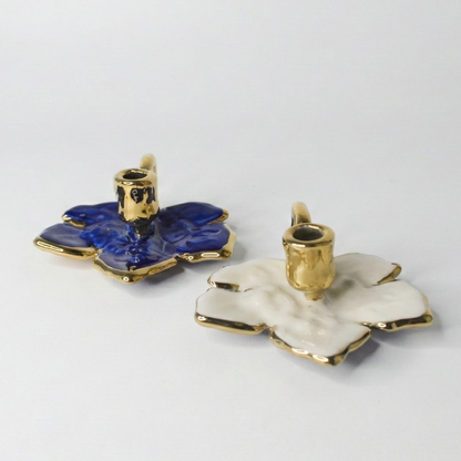 Керамический декоративный подсвечник в форме листа