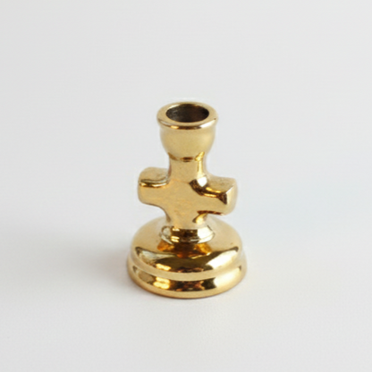Gold Ceramic Candle Holder with Cross Shaft