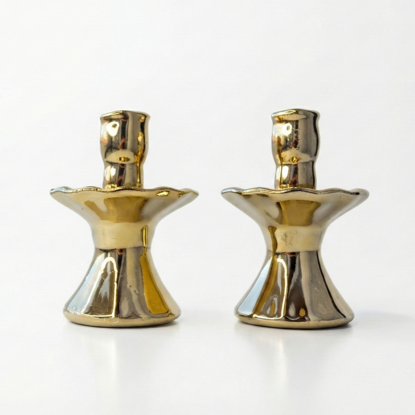 Gold Ceramic Ballerina Candle Holder