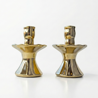 Gold Ceramic Ballerina Candle Holder