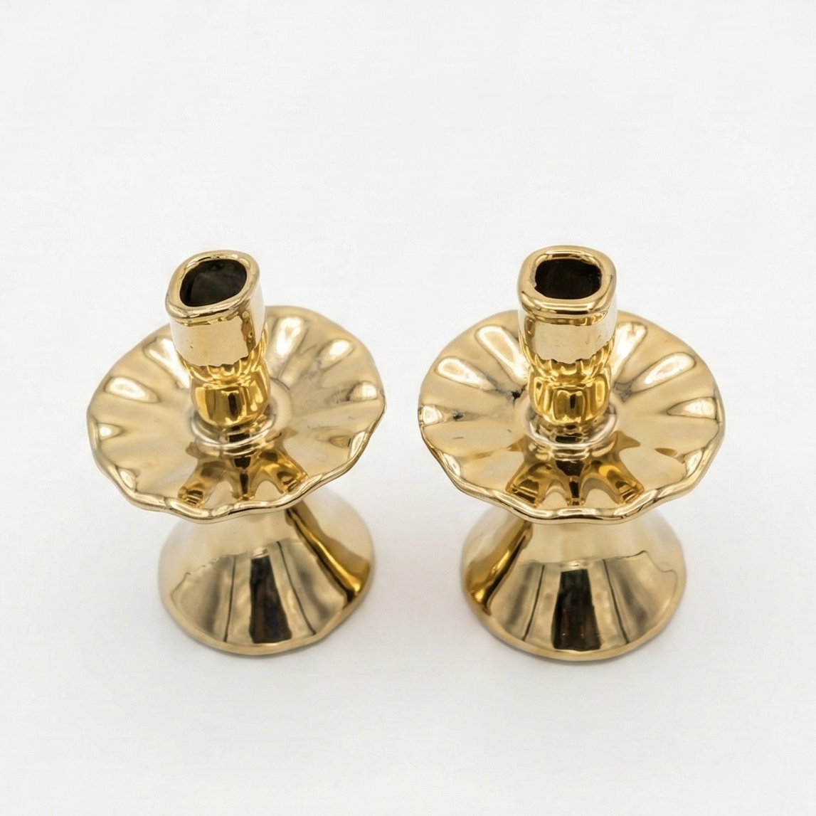 Gold Ceramic Ballerina Candle Holder