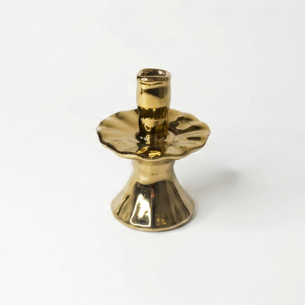 Gold Ceramic Ballerina Candle Holder