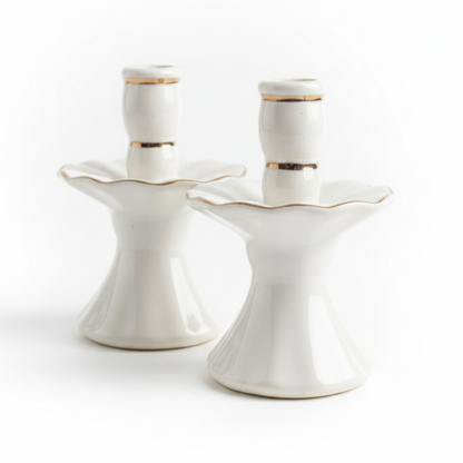 White Ceramic Ballerina Candle Holder