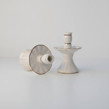 White Ceramic Ballerina Candle Holder
