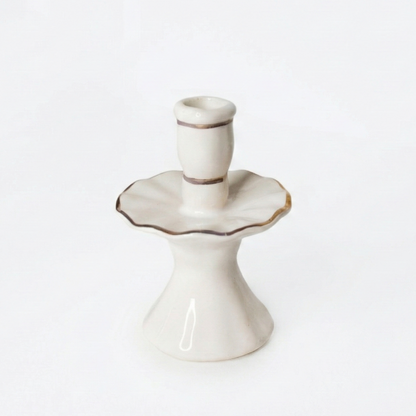White Ceramic Ballerina Candle Holder