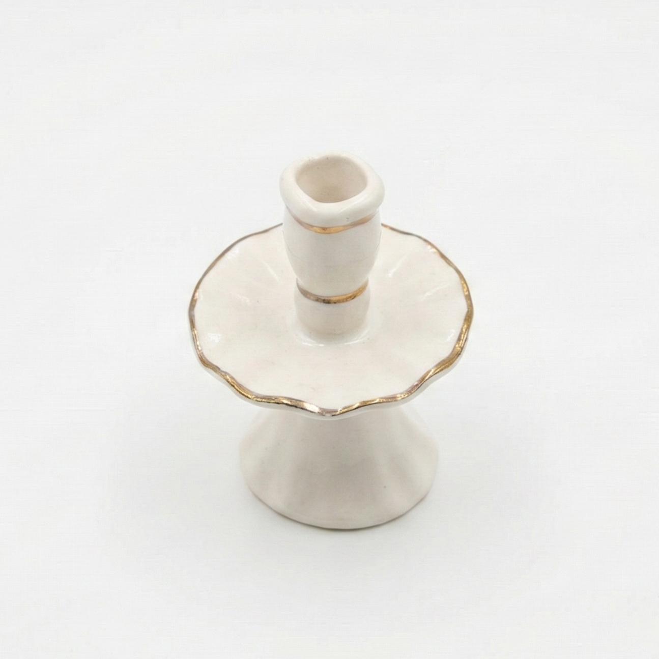 White Ceramic Ballerina Candle Holder