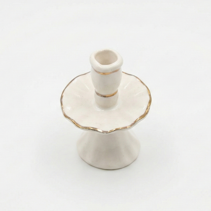 White Ceramic Ballerina Candle Holder