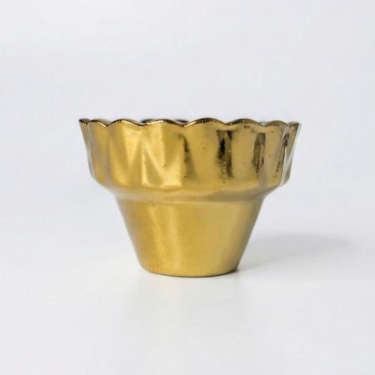 Small Gold-Glazed Ceramic Lampada Glass