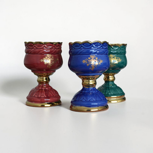 Ceramic Lampada with Gold Decal