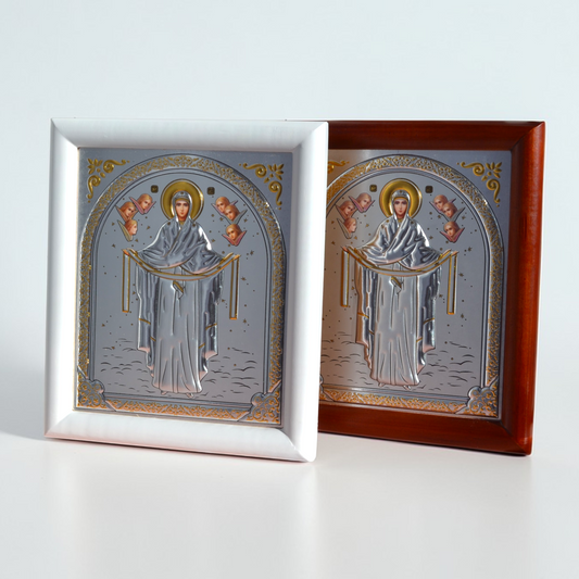 Protection of the Theotokos Icon in Kiot 18x21 cm