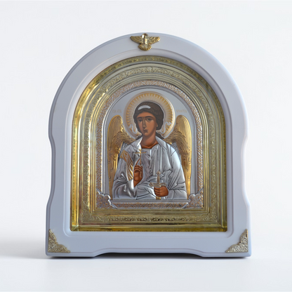 Guardian Angel Icon in Arched Kiot 27x24 cm