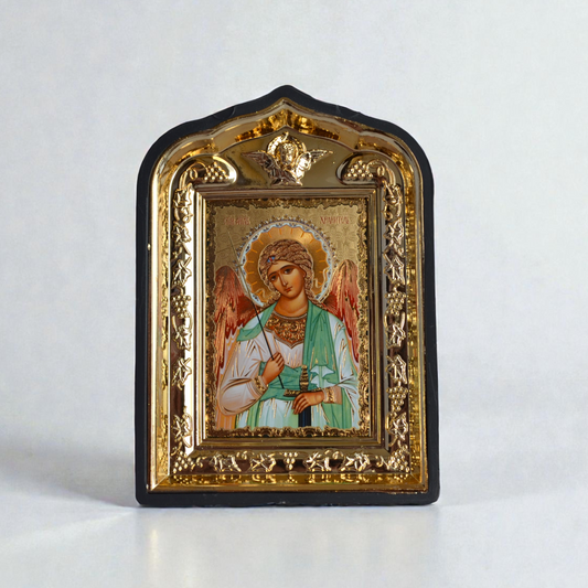 Guardian Angel icon in plastic frame 14x10 cm