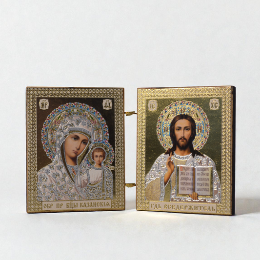 Kazan Virgin Mary and Jesus Christ Pocket Diptych