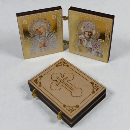 Seven Arrows Virgin Mary and Saint Nicholas Pocket Diptych