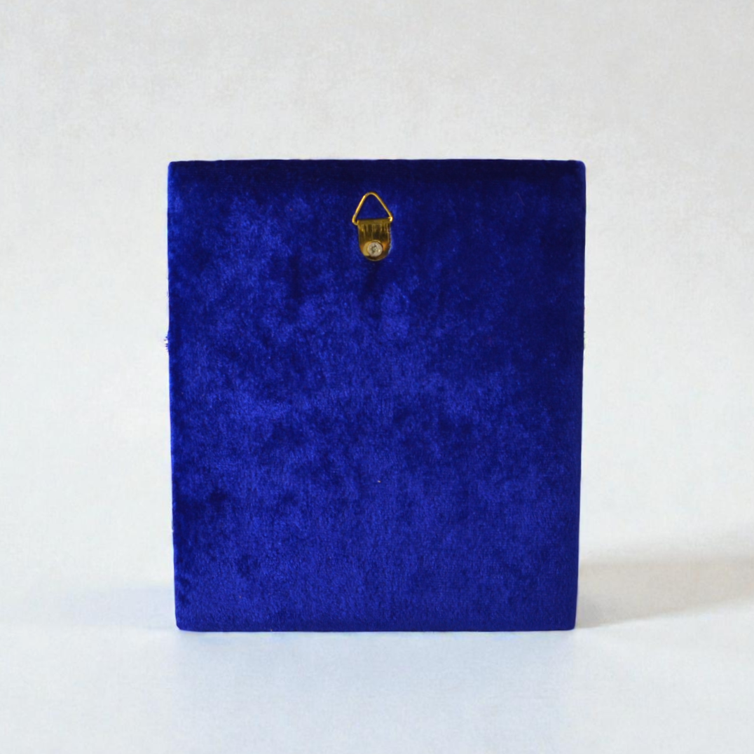 Saint Nicholas Icon in Velvet Frame 18x21 cm