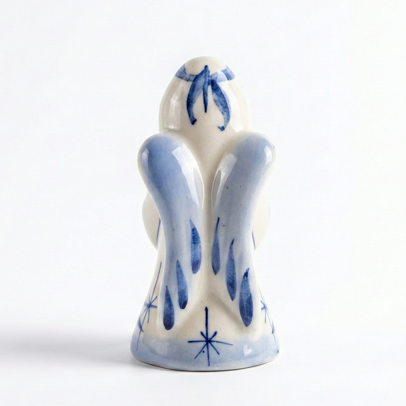 Ceramic Girl Candle Holder with Gzhel Painting