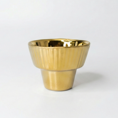 Gold-Glazed Ceramic Lampada Glass
